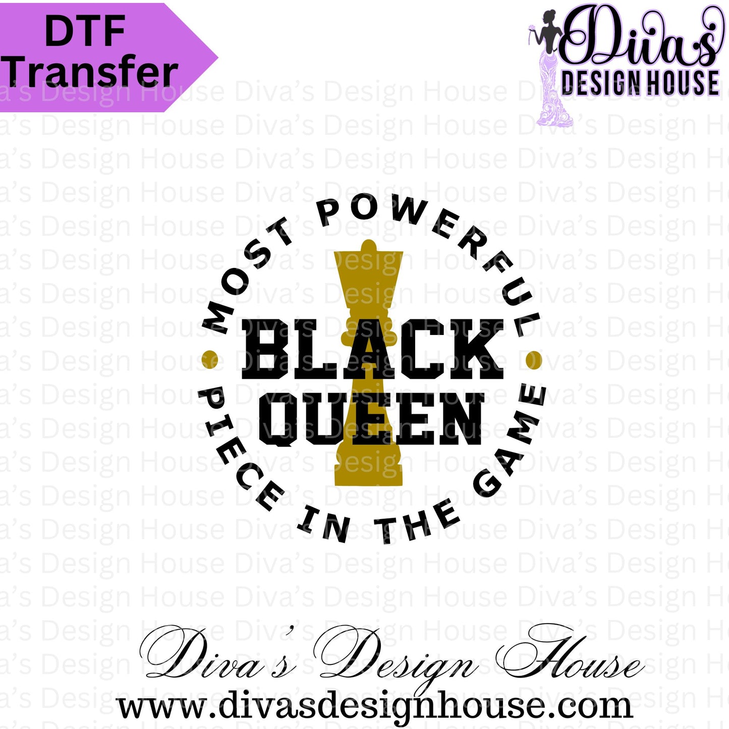 Black Queen Ready to Press DTF Transfers