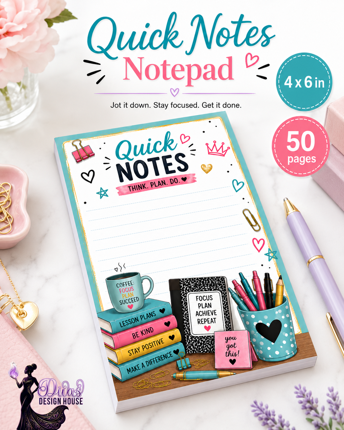 Quick Notes Notepad Teacher Desk Planner Post-it® Pads