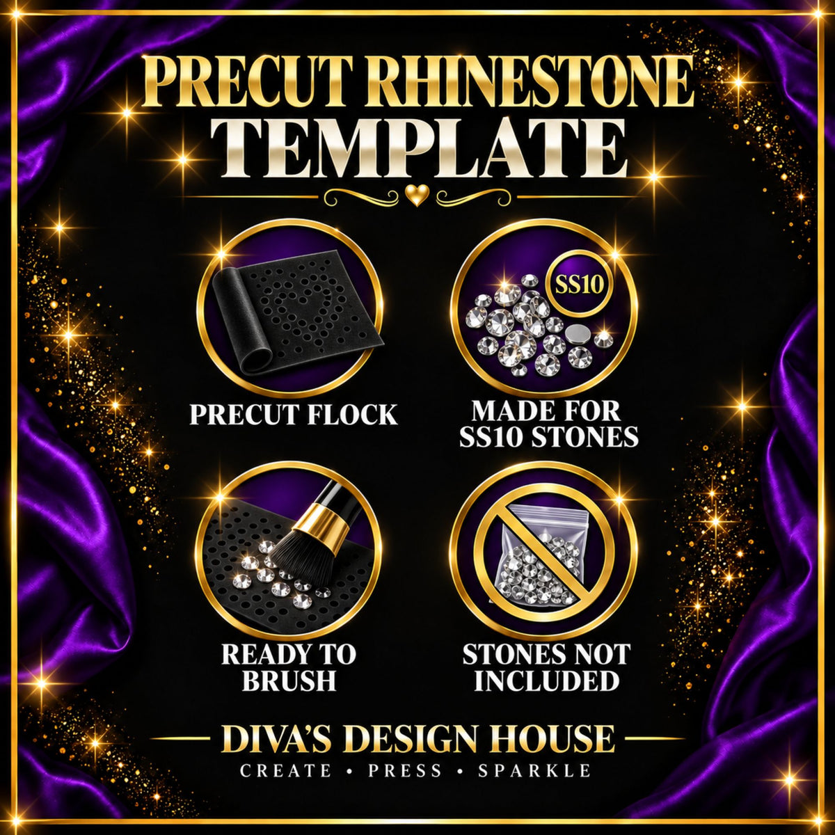 Baltimore Ravens Football | Precut Rhinestone Template | SS10