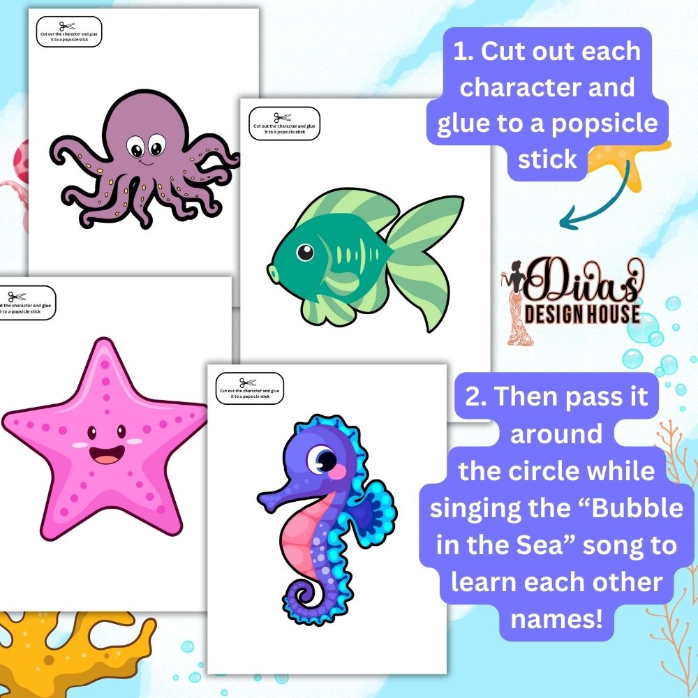 Bubbles In the Sea Teacher Bundle | PDF | Carpet Time Worksheets |Printable Carpet Time Worksheets |Classroom Resources| Preschool Bundle