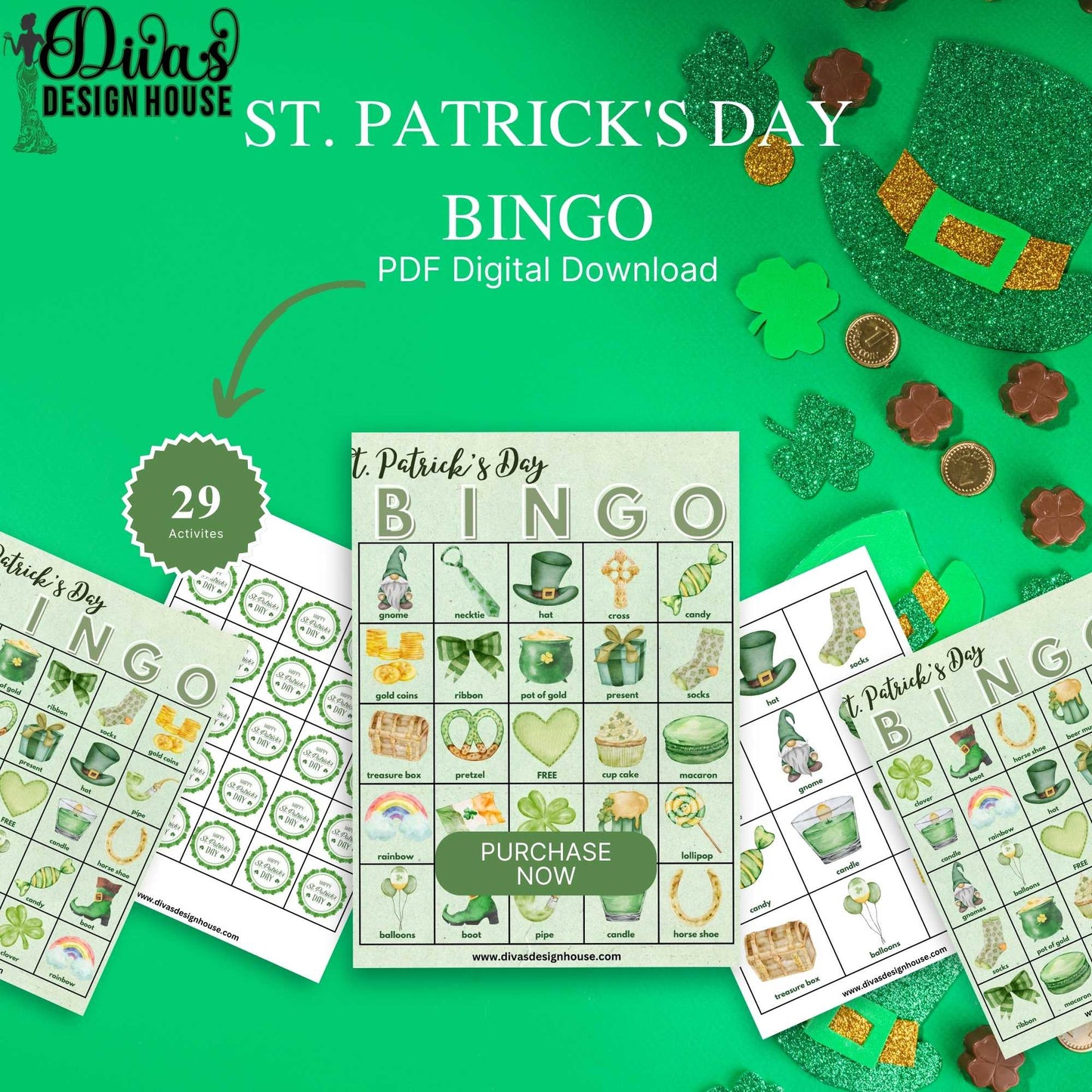 St. Patrick's Day Bingo Cards | PDF | St. Patrick's Day |Printable St. Patrick's Day Games |Classroom Resources| Digital Download| Teacher Printable