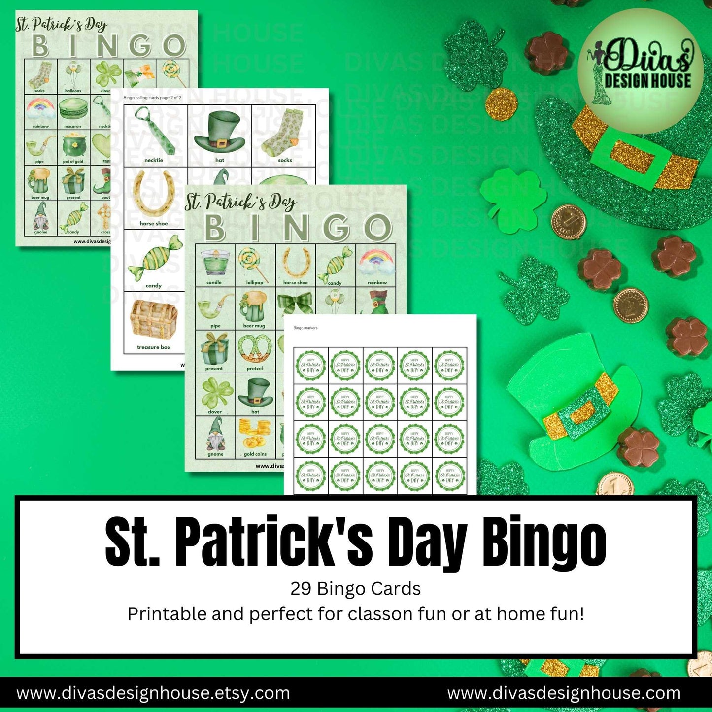 St. Patrick's Day Bingo Cards | PDF | St. Patrick's Day |Printable St. Patrick's Day Games |Classroom Resources| Digital Download| Teacher Printable