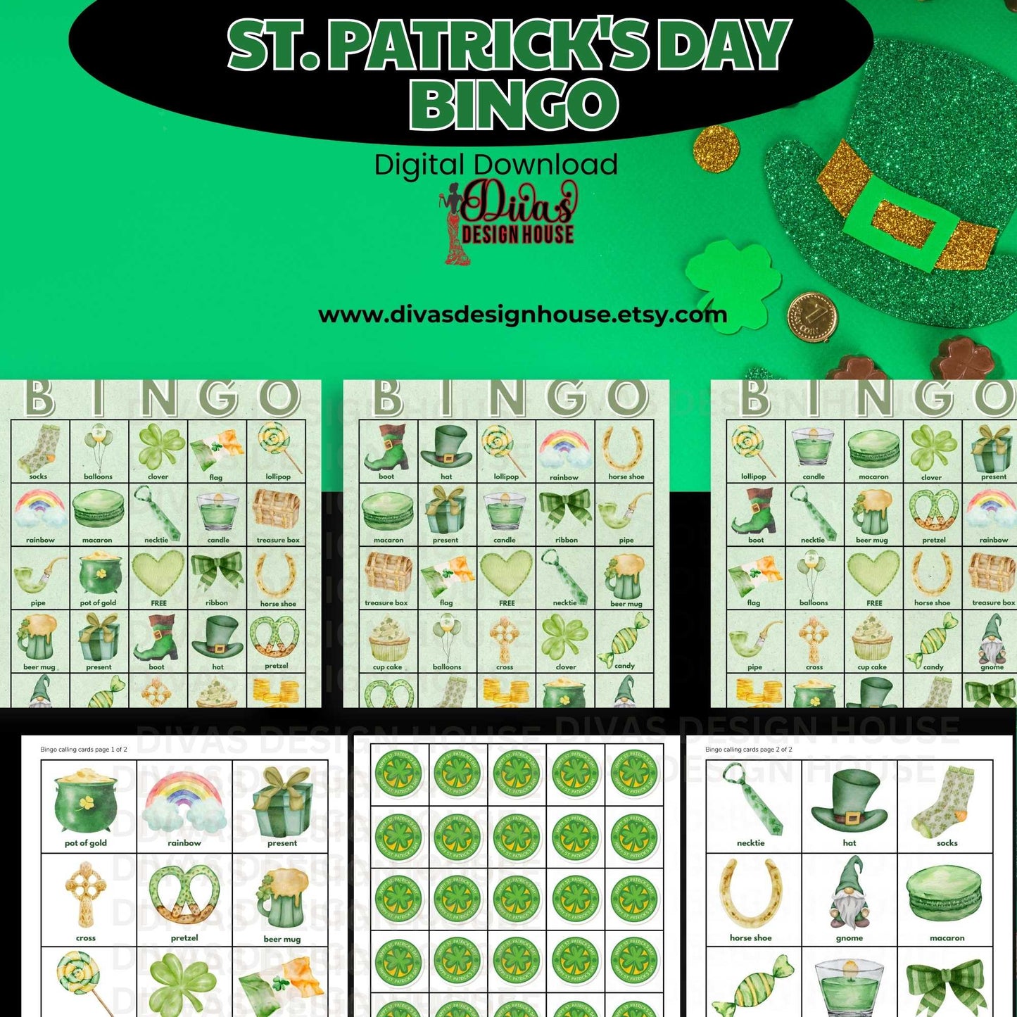 St. Patrick's Day Bingo Cards | PDF | St. Patrick's Day |Printable St. Patrick's Day Games |Classroom Resources| Digital Download| Teacher Printable