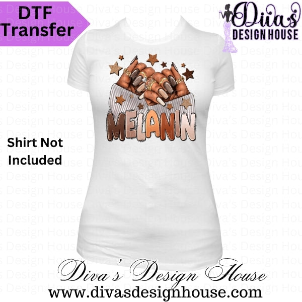 Melanin Nails DTF Transfer – Ready to Press Heat Transfer Design