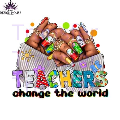 Teacher Nails Ready to Press DTF Transfers
