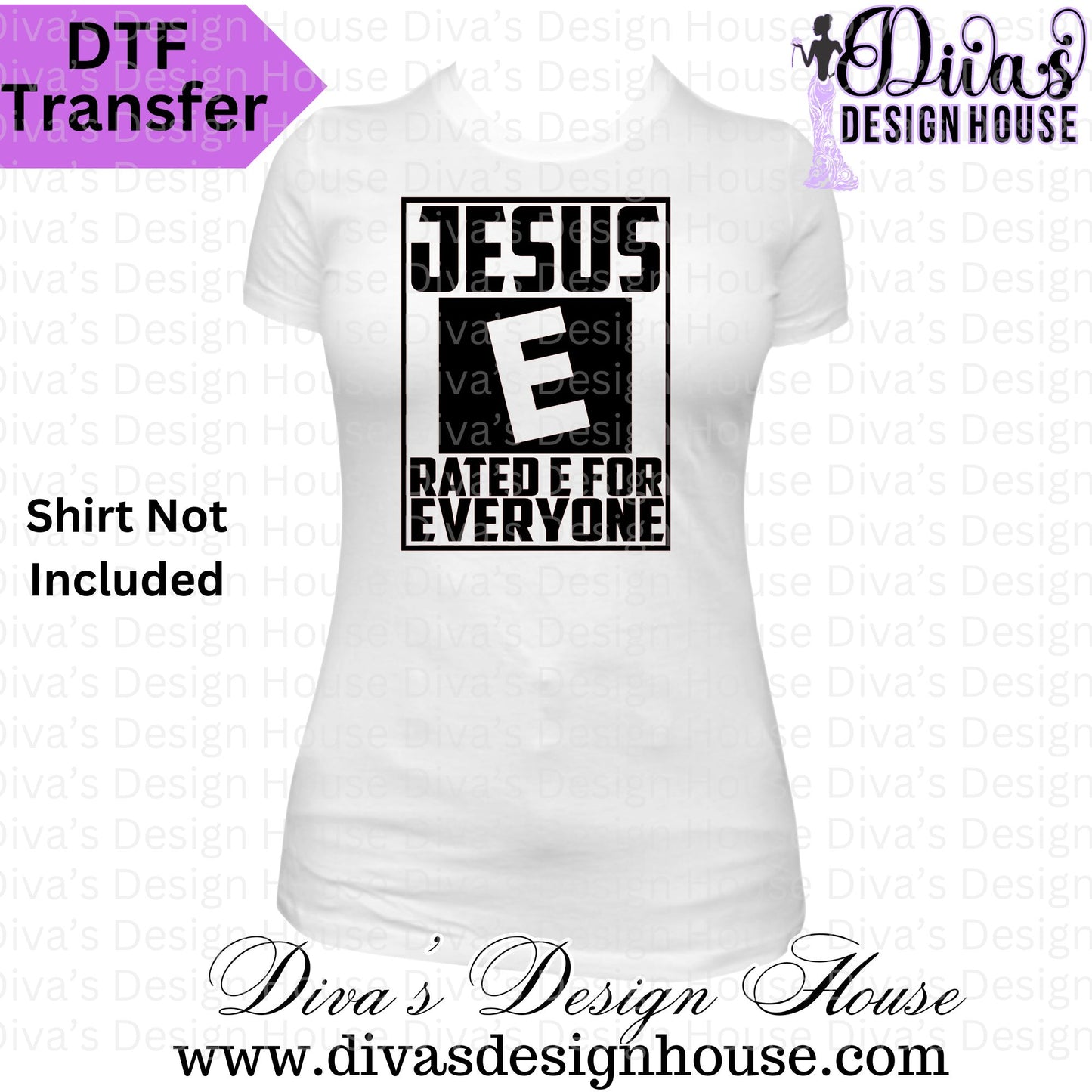 Jesus Rated E DTF Transfer