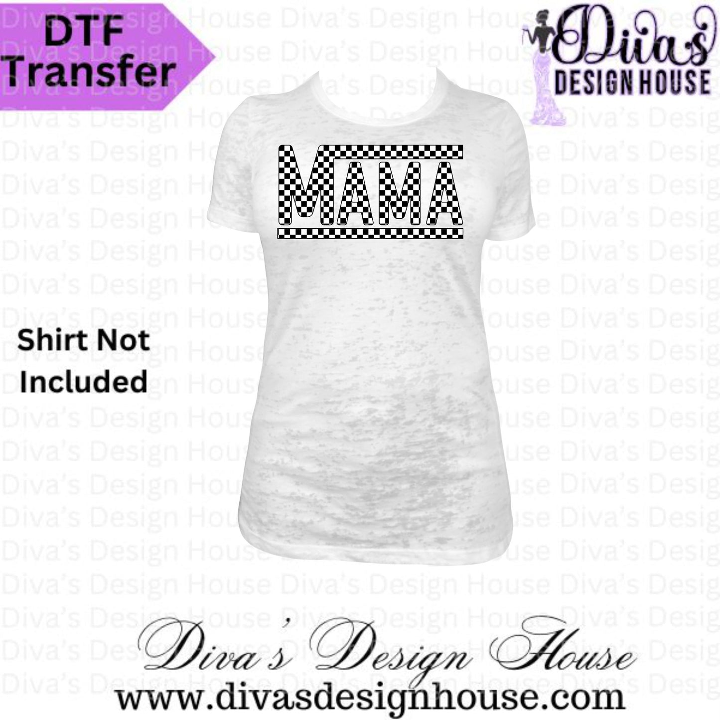 Mama Checkered Ready to Press DTF Transfer