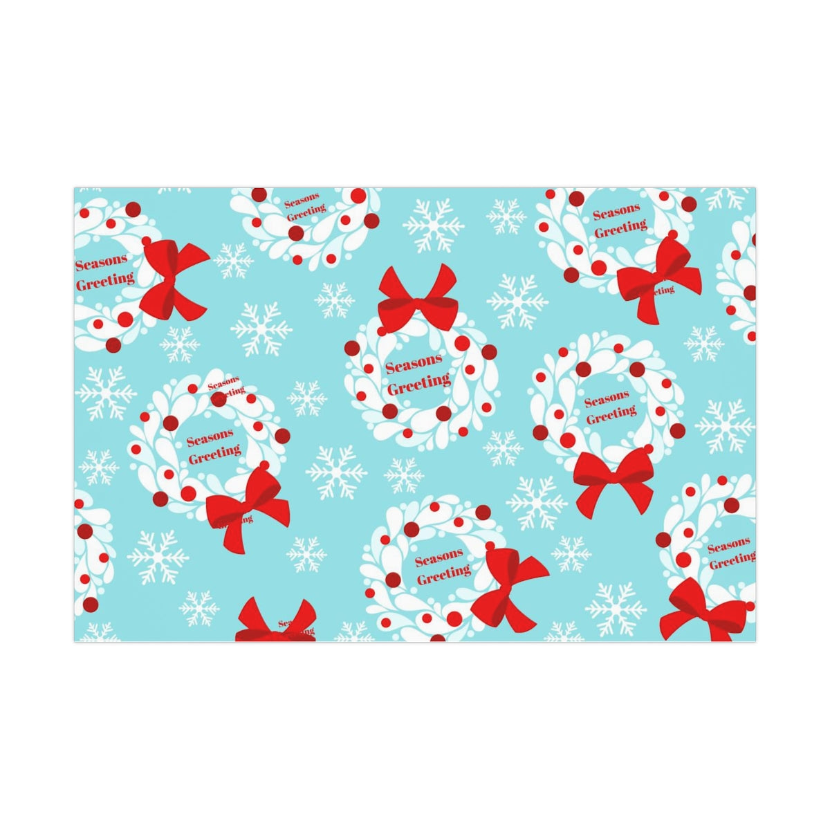 Merry Christmas Blue Wrapping Paper
