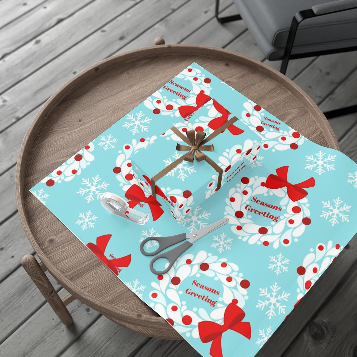 Merry Christmas Blue Wrapping Paper