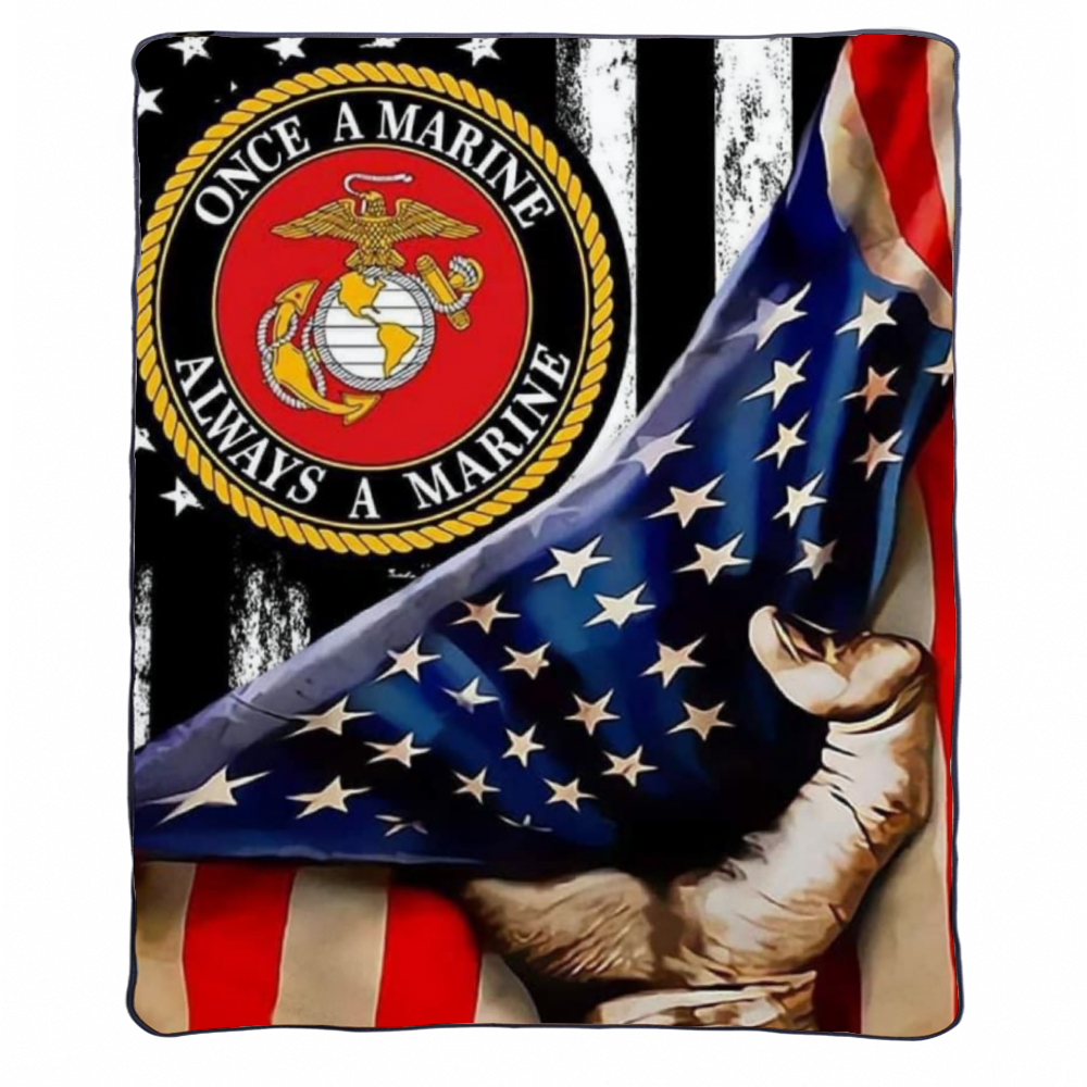 Once A Marine Fleece Blanket