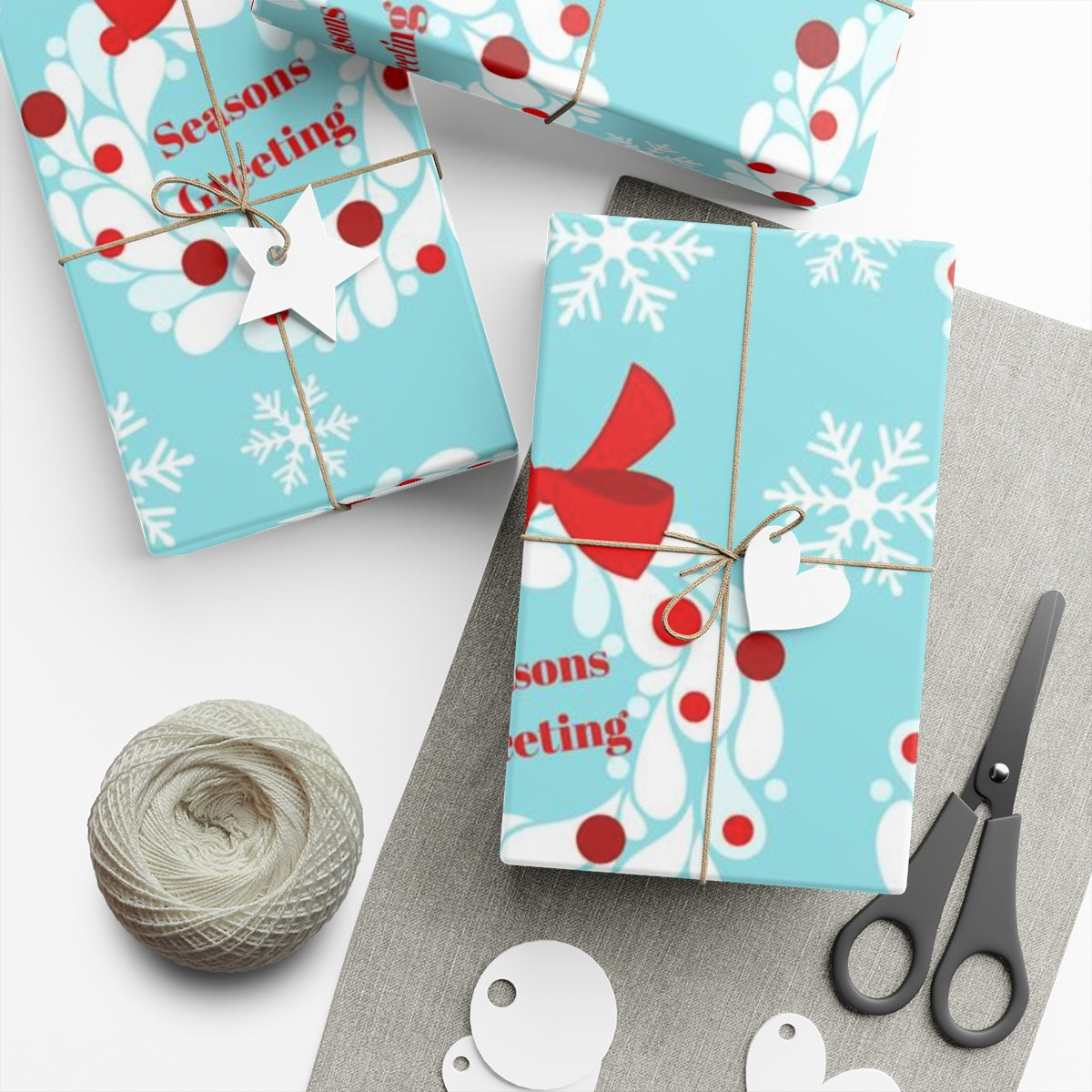 Merry Christmas Blue Wrapping Paper