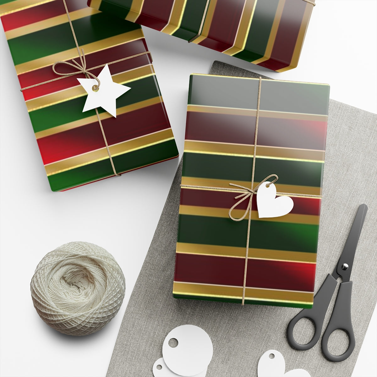 Red, Green & Gold Wrapping Paper
