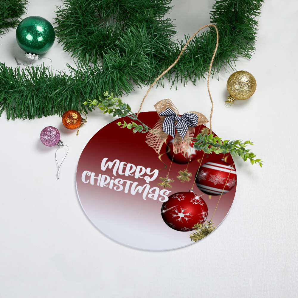 Merry Christmas Round Door Sign