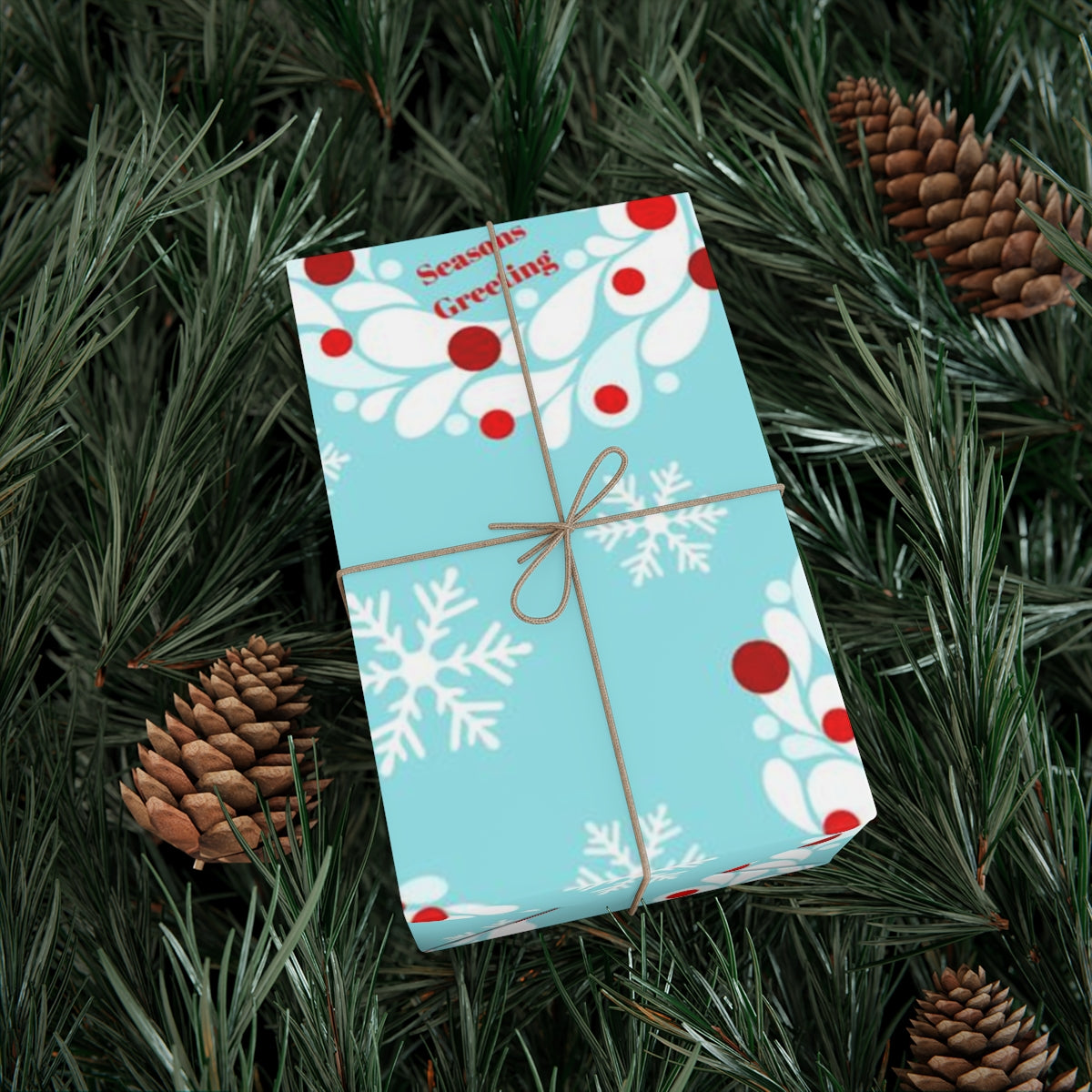 Merry Christmas Blue Wrapping Paper