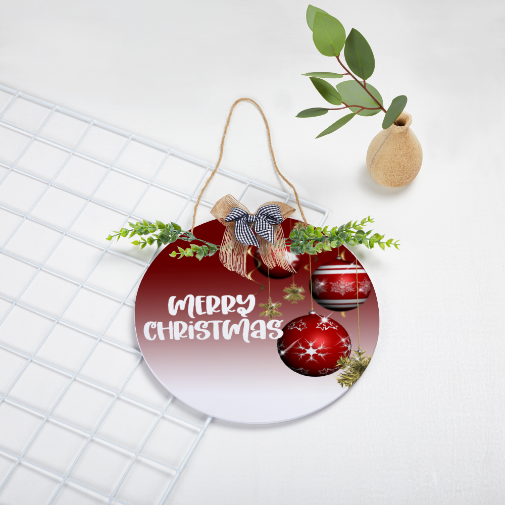 Merry Christmas Round Door Sign