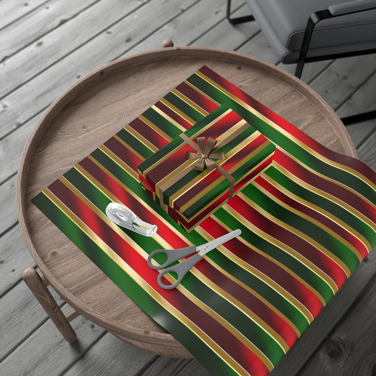 Red, Green & Gold Wrapping Paper
