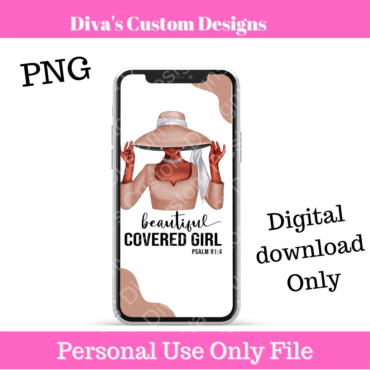 Covered Girl (Tan & White) IOS Wallpaper