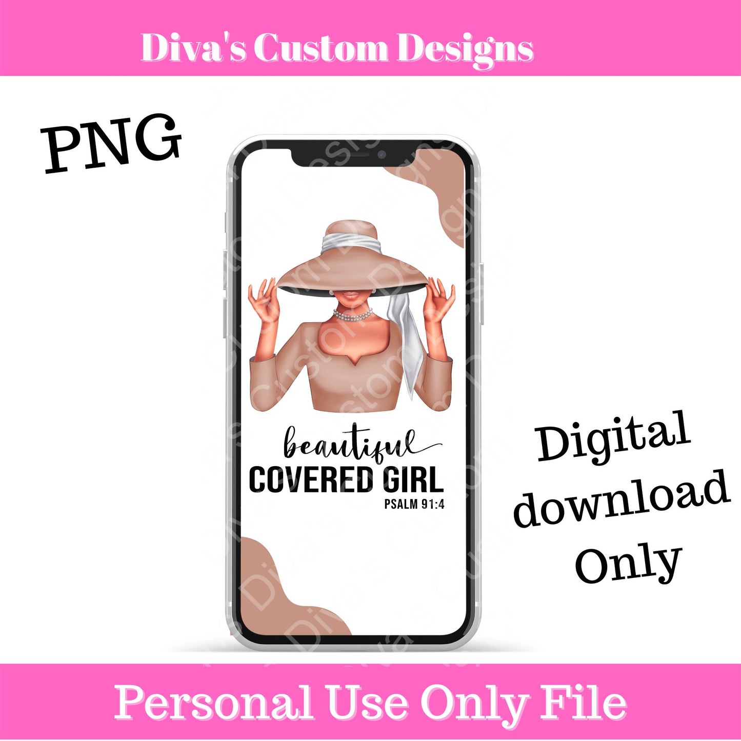 Covered Girl (Tan & White) IOS Wallpaper