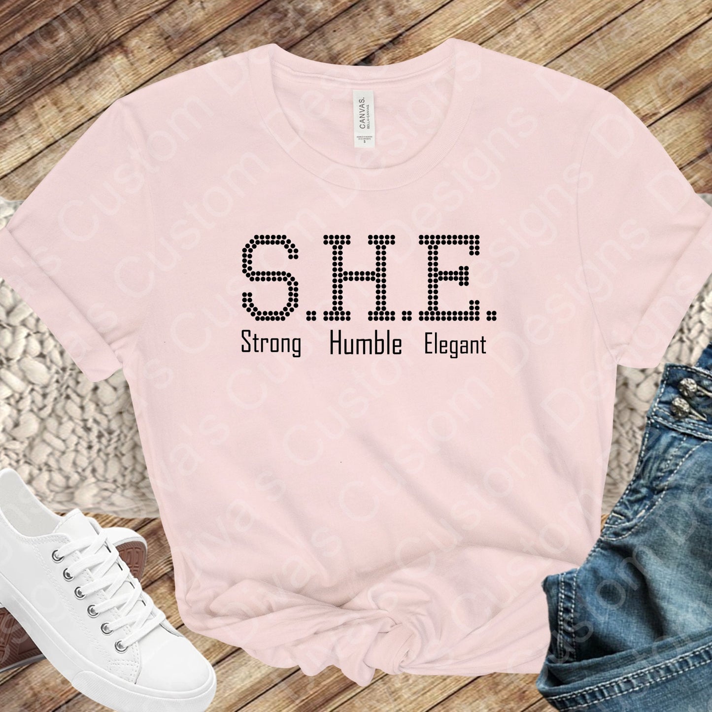S.H.E (Strong Humble Elegant Digital Rhinestone Download SVG PGN Cricut & Silhouette svg file In