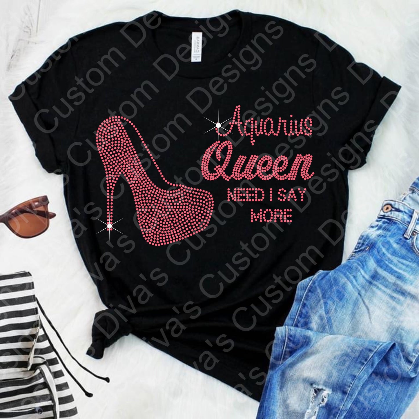 Aquarius Queen Rhinestone Digital Rhinestone Download Rhinestone Birthday File Zodiac Rhinestone File SVG PNG Cricut & Silhoette svg file