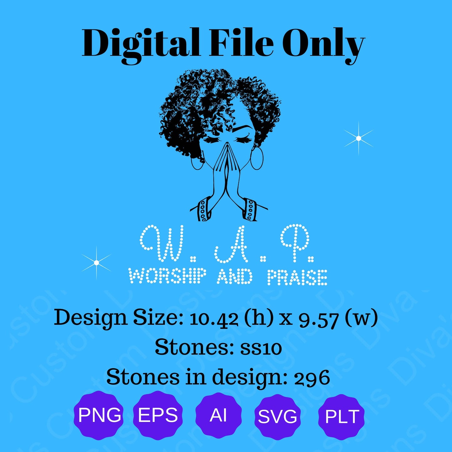 W.A.P (Worship and Praise) Digital Rhinestone Download SVG PGN Cricut & Silhouette svg file SS10 rhinestone file