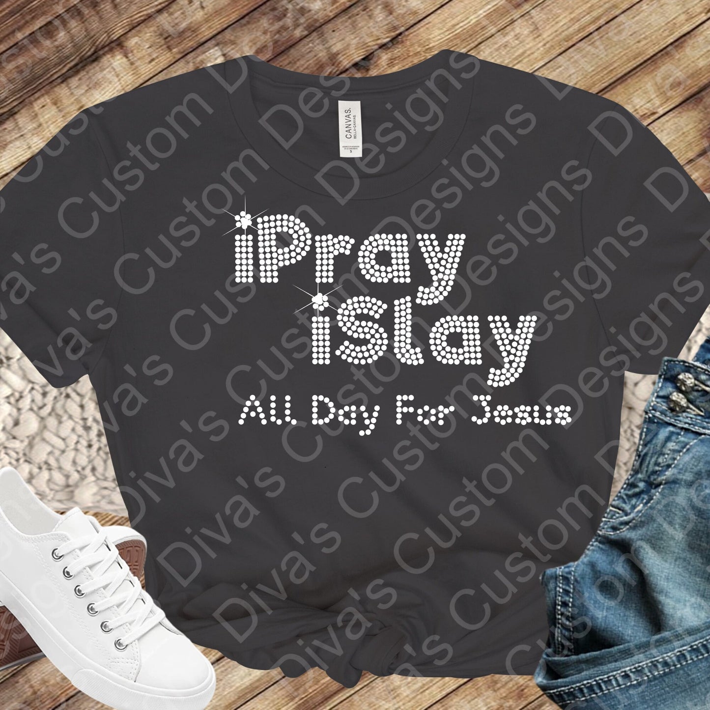 iPray iSlay Digital Rhinestone Download SVG PGN Cricut & Silhouette svg file SS10 rhinestone file Active