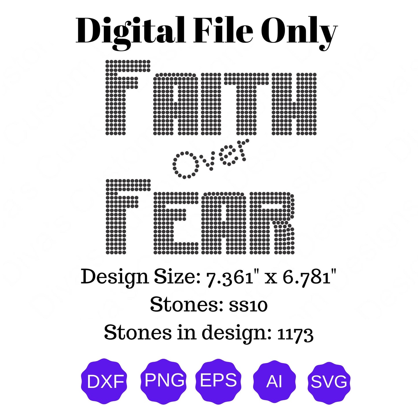 Fair Over Fear Digital Rhinestone Download SVG PGN Cricut & Silhouette svg file ss10 Rhinestones Cut File Religion Cut File