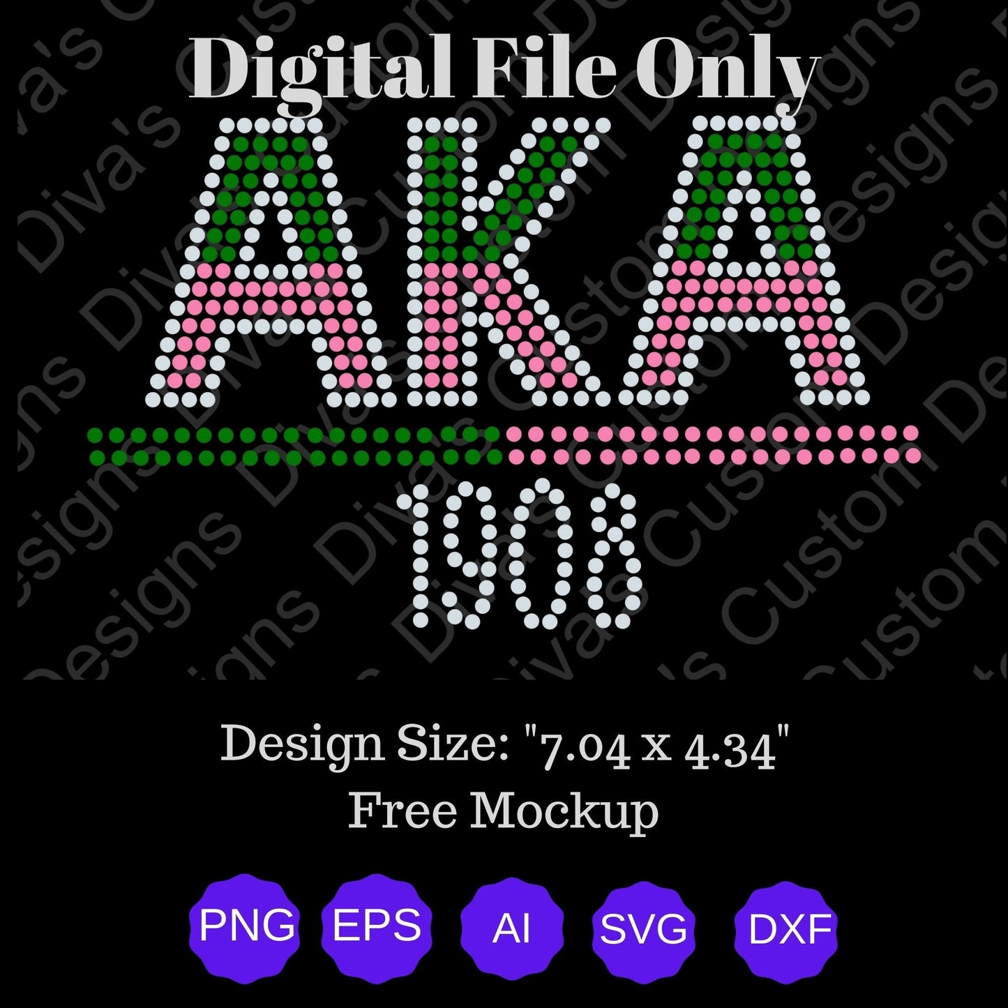 AKA Sorority Digital Rhinestone Download SVG PGN Cricut & Silhouette svg file ss10 Rhinestones Cut File Religion Cut File
