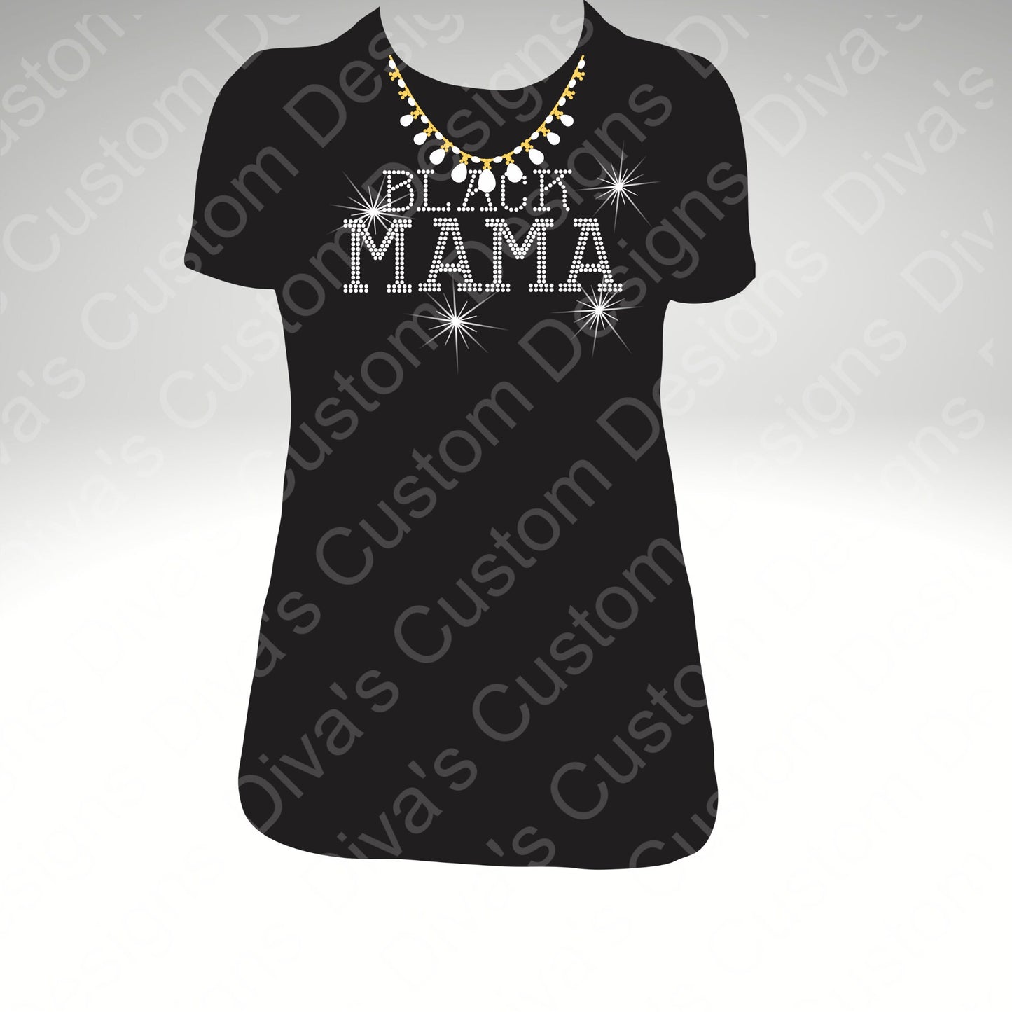 Black Mama Digital Rhinestone Download SVG PGN Cricut & Silhouette svg file ss10 Rhinestones Cut File Religion Cut File