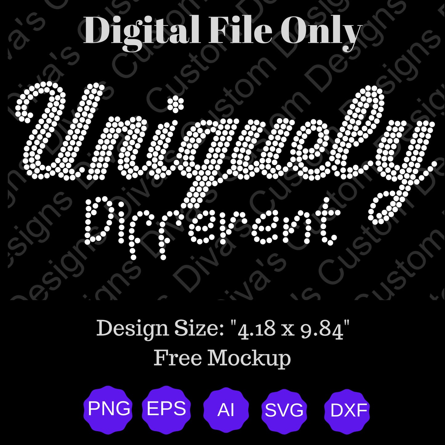 Uniquely Different Digital Rhinestone Download SVG PGN Cricut & Silhouette svg file ss10 Rhinestones Cut File Sticky Flock T-shirt Cut File