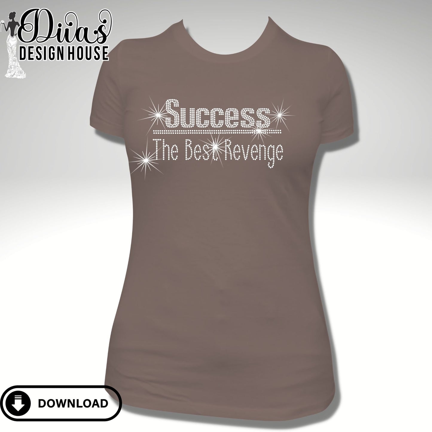 Success The Best Revenge Digital Rhinestone Download| SVG| PNG| Cricut & Silhouette| Svg File| ss10 Rhinestones Cut File|