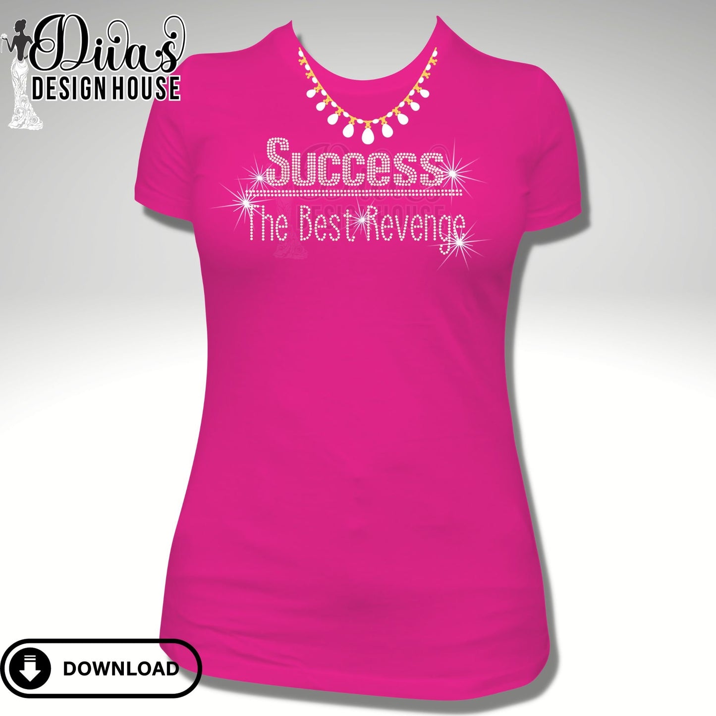 Success The Best Revenge Digital Rhinestone Download| SVG| PNG| Cricut & Silhouette| Svg File| ss10 Rhinestones Cut File|