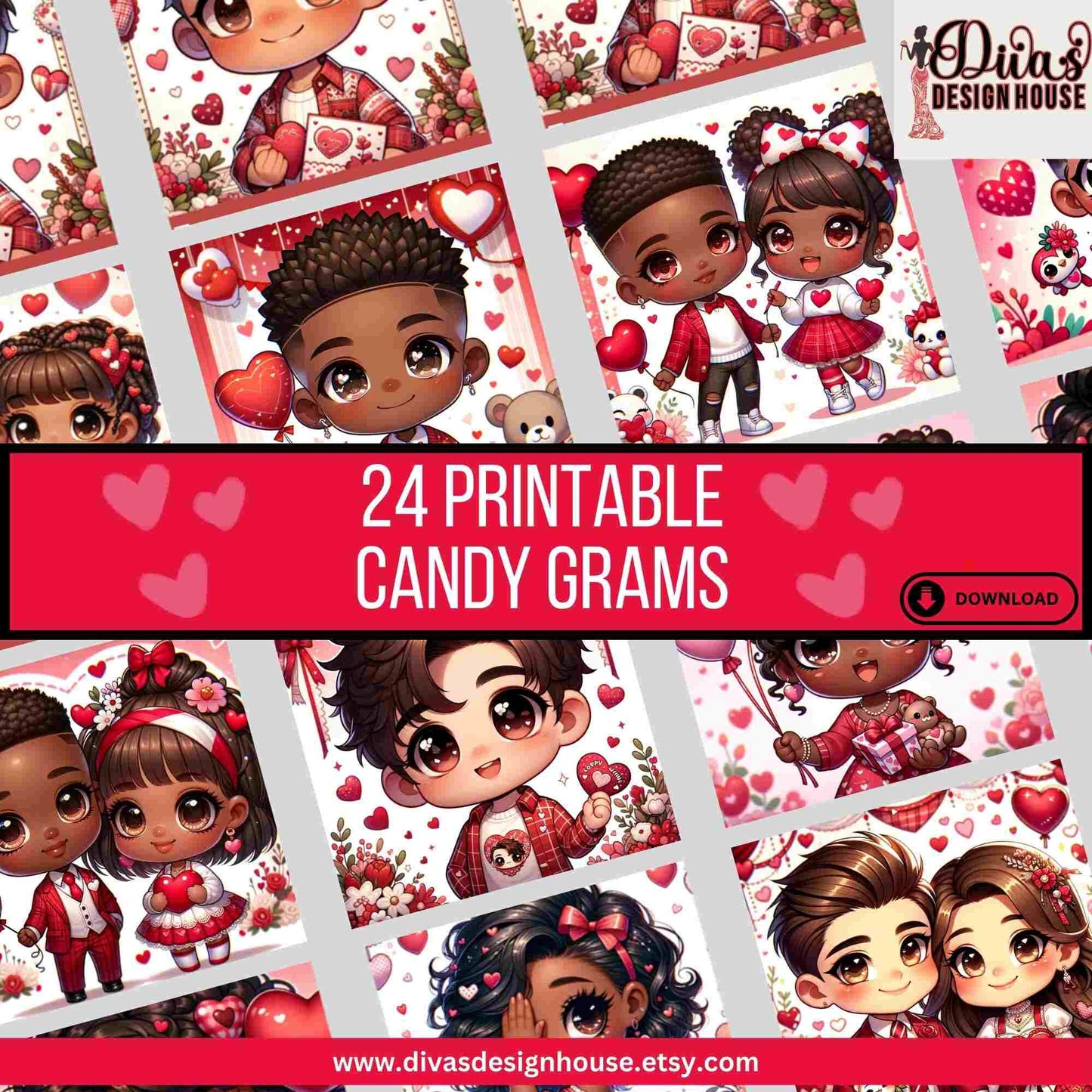 Valentines Candy Gram Printable| Kids Craft| Valentines Day| Diy Kids Craft| PNG Kids Craft| Digital Download| PNG File