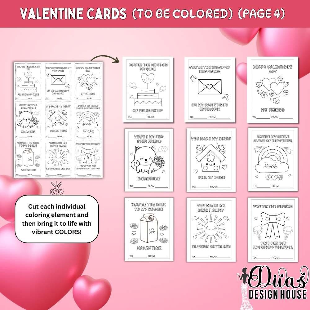 Valentines Coloring Candy Gram Printable| Kids Craft| Valentines Day| DIY Kids Craft| Kids Valentines| Digital Download| PNG File| Teachers