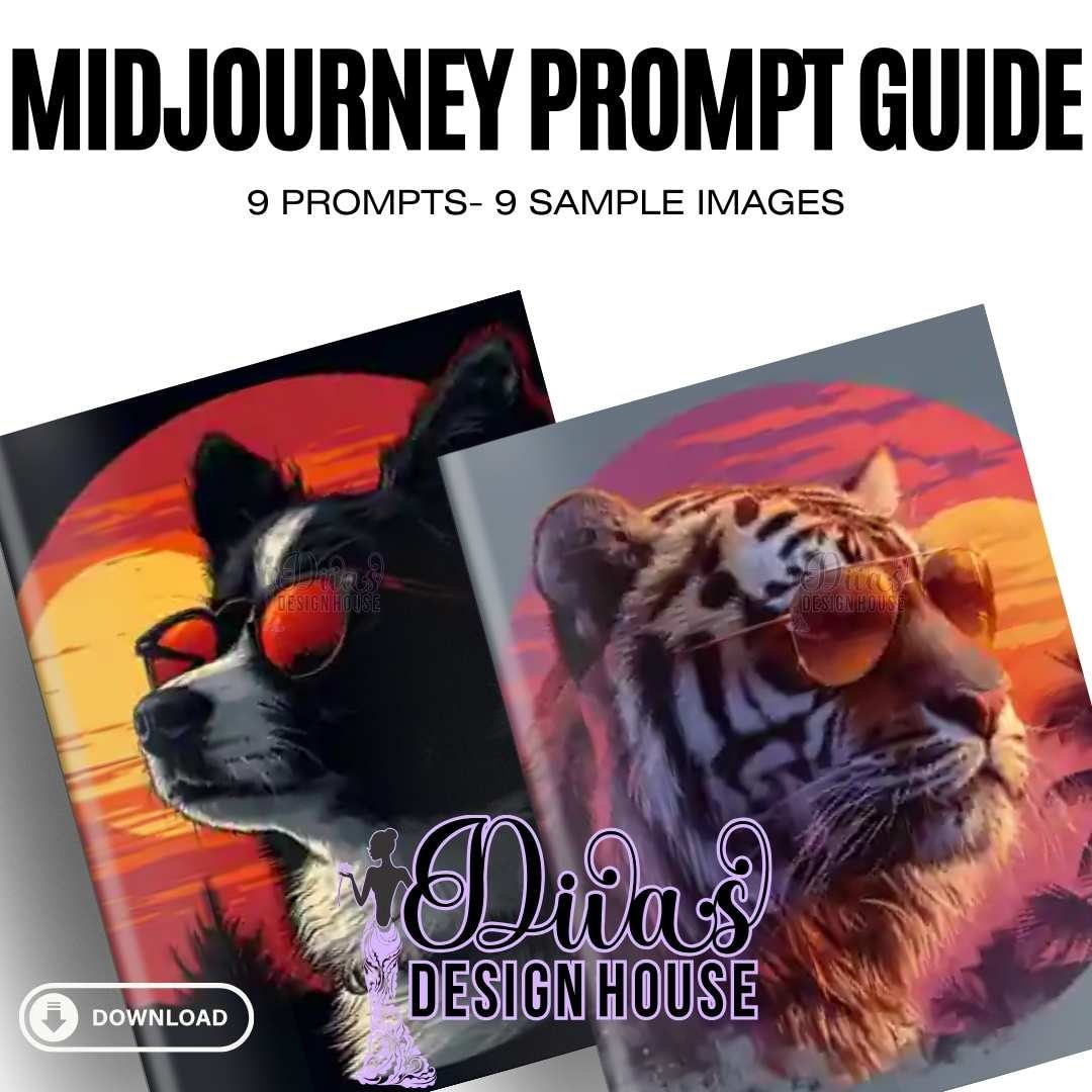 Cool Animal T-Shirt Art Prompt Guide | 9 Images | 9 Prompts | Includes 5 Witty Slogans Ideas | Midjourney| Ai Prompt| ChatGpt Prompt