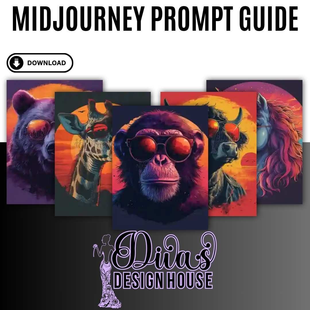 Cool Animal T-Shirt Art Prompt Guide | 9 Images | 9 Prompts | Includes 5 Witty Slogans Ideas | Midjourney| Ai Prompt| ChatGpt Prompt