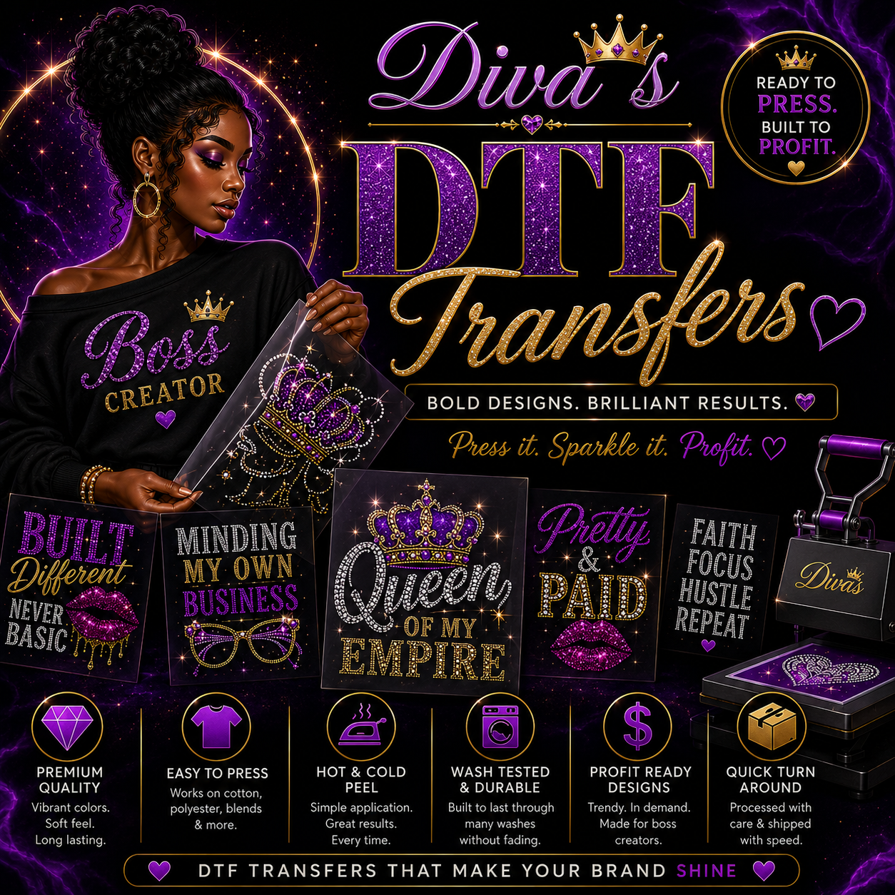 Ready to Press DTF Transfers