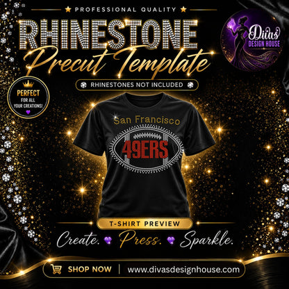 San Francisco 49ers Football | Precut Rhinestone Template | SS10