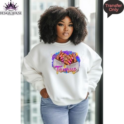 Taurus Zodiac Nails Ready to Press DTF Transfers