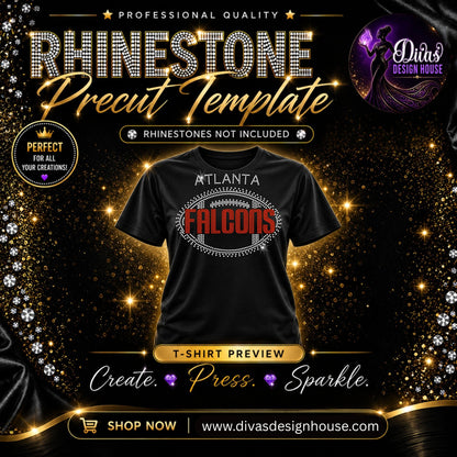 Atlanta Falcons Football | Precut Rhinestone Template | SS10