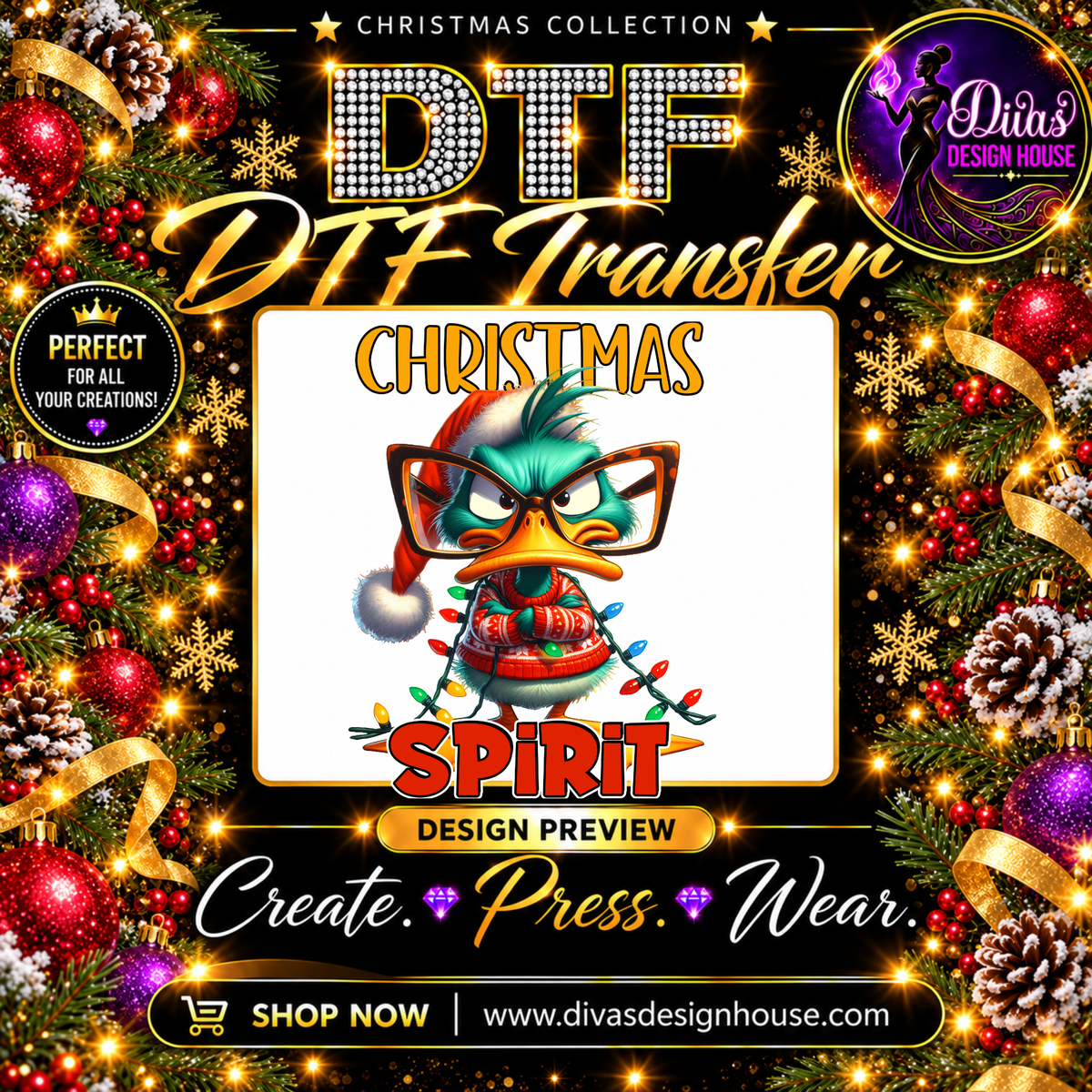 Christmas Spirit | Ready-to-Press DTF Transfer