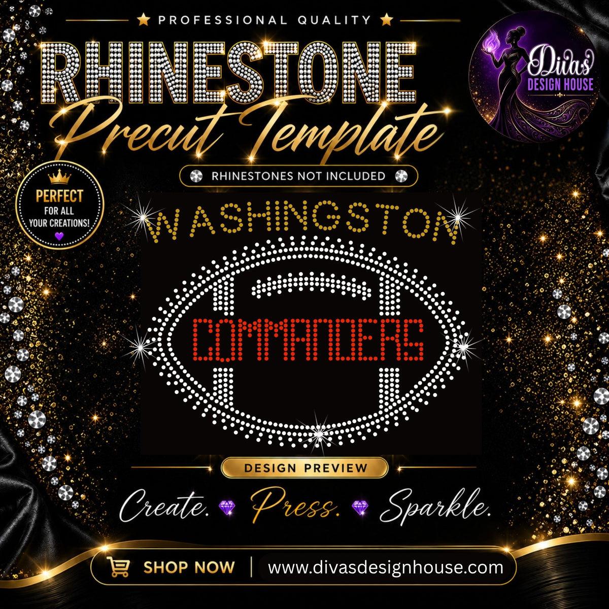 Washington Commanders Football — included in the 10-template bundle