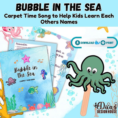 Bubbles In the Sea Teacher Bundle | PDF | Carpet Time Worksheets |Printable Carpet Time Worksheets |Classroom Resources| Preschool Bundle