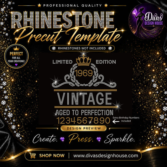 Limited Edition Birthday | Pre-Cut Rhinestone Template | SS10