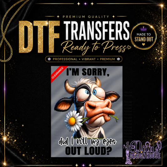 I'm Sorry CLEARANCE — DTF Transfer
