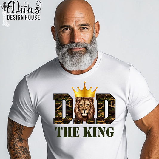 Dad The King T‑Shirt Lion Crown Fathers Day Gift