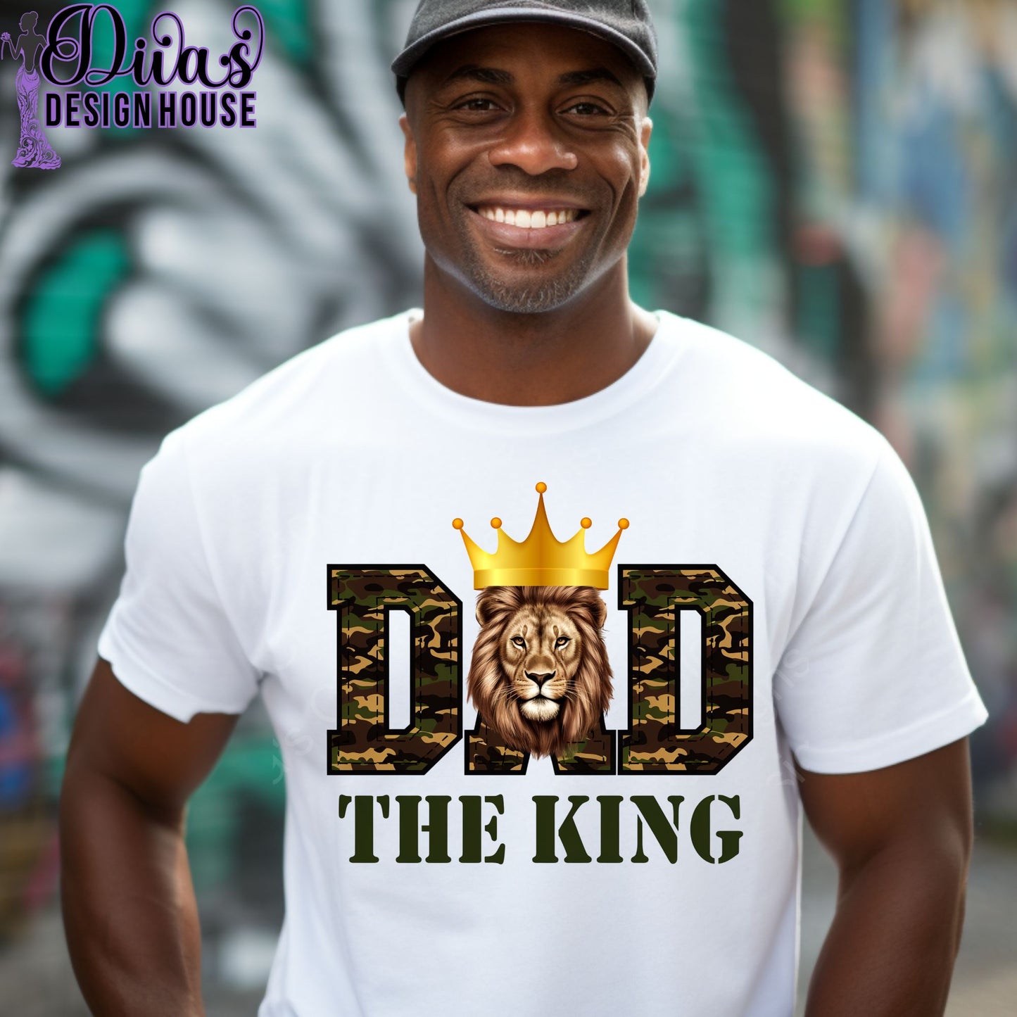Dad The King T‑Shirt Lion Crown Fathers Day Gift