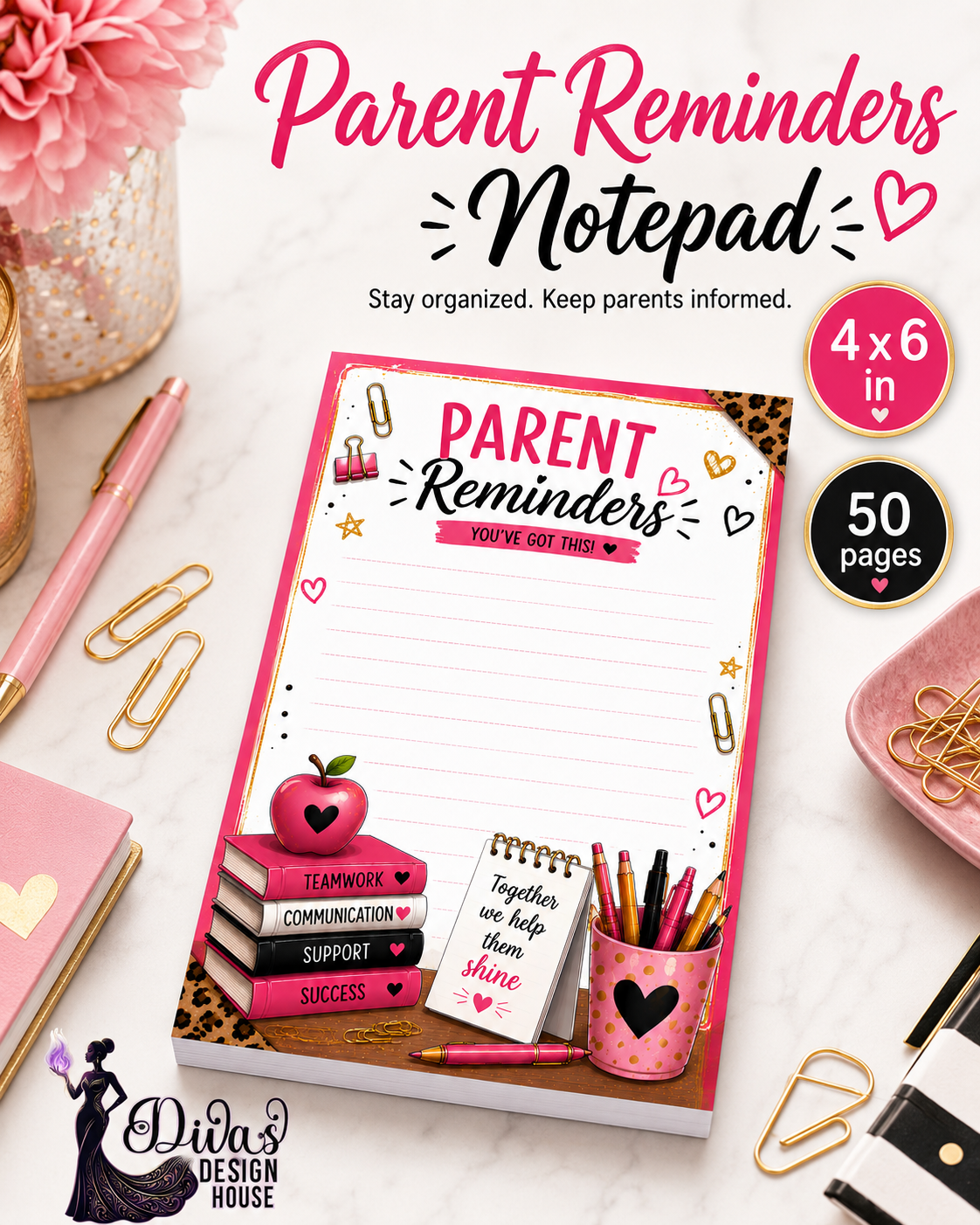 Parent Reminder Notepad Teacher Desk Planner Post-it® Pads