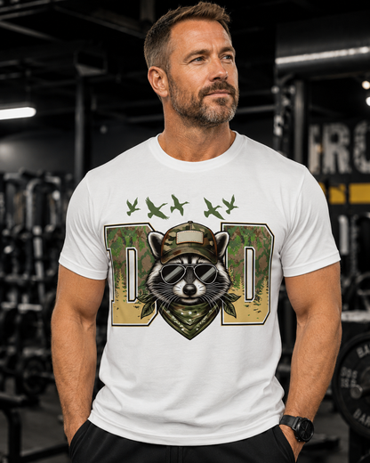 Dad Camouflage Raccoon T-Shirt — Hunting Dad Gift