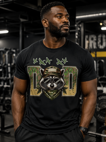 Dad Camouflage Raccoon T-Shirt — Hunting Dad Gift